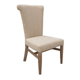 International Furniture Direct - BONANZA CHAIR WITH HANDLE - Beige|Light Brown Wood|Fabric - Chairs