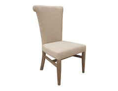 International Furniture Direct - BONANZA CHAIR WITH HANDLE - Beige|Light Brown Wood|Fabric - Chairs