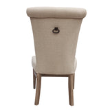 International Furniture Direct - BONANZA CHAIR WITH HANDLE - Beige|Light Brown Wood|Fabric - Chairs - Additional View 1