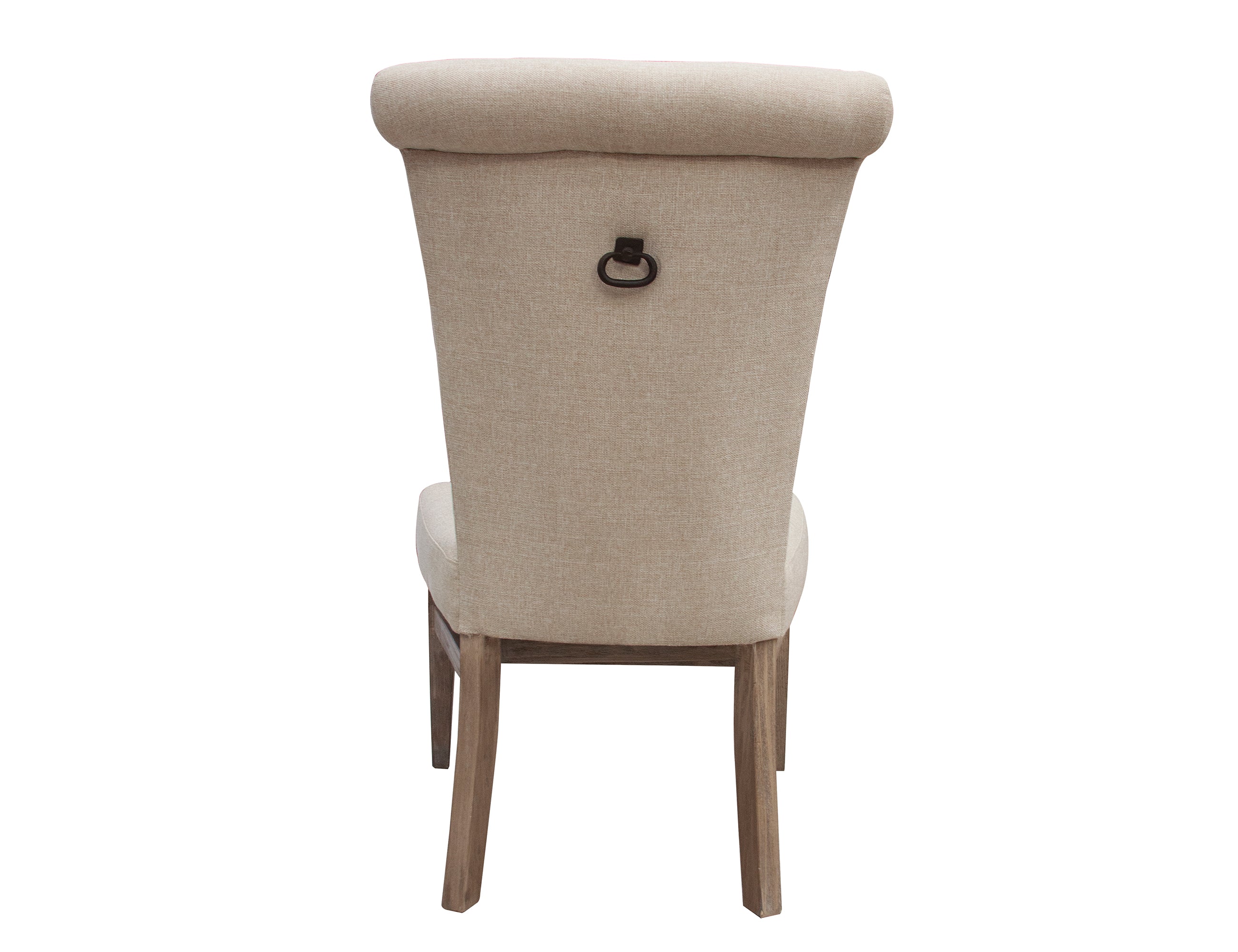International Furniture Direct - BONANZA CHAIR WITH HANDLE - Beige|Light Brown Wood|Fabric - Chairs - Additional View 1