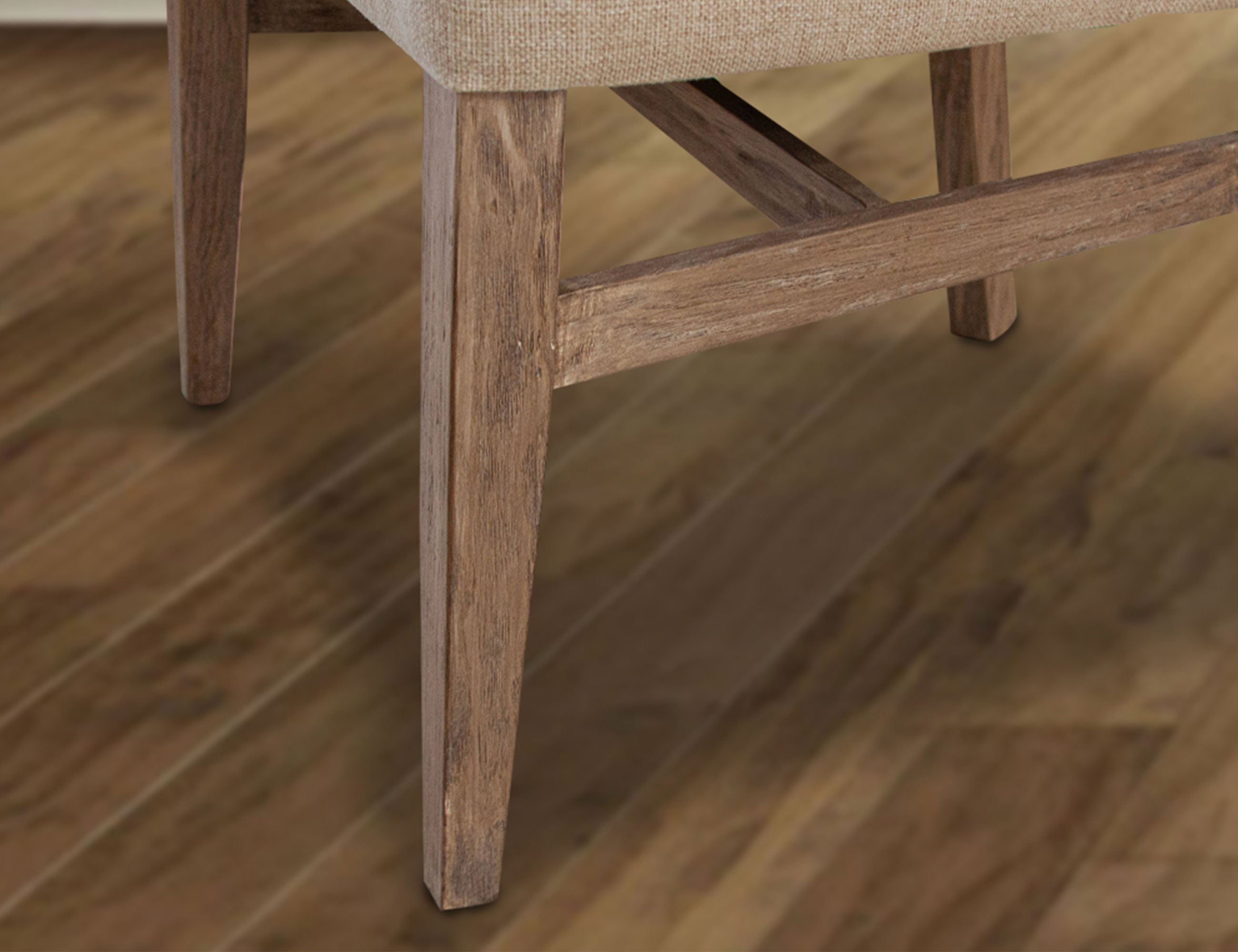 International Furniture Direct - BONANZA CHAIR WITH HANDLE - Beige|Light Brown Wood|Fabric - Chairs - Additional View 4