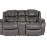 Cason Reclining Loveseat With Console - Steel