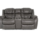 Cason Reclining Loveseat With Console - Steel