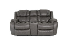 Cason Reclining Loveseat With Console - Steel