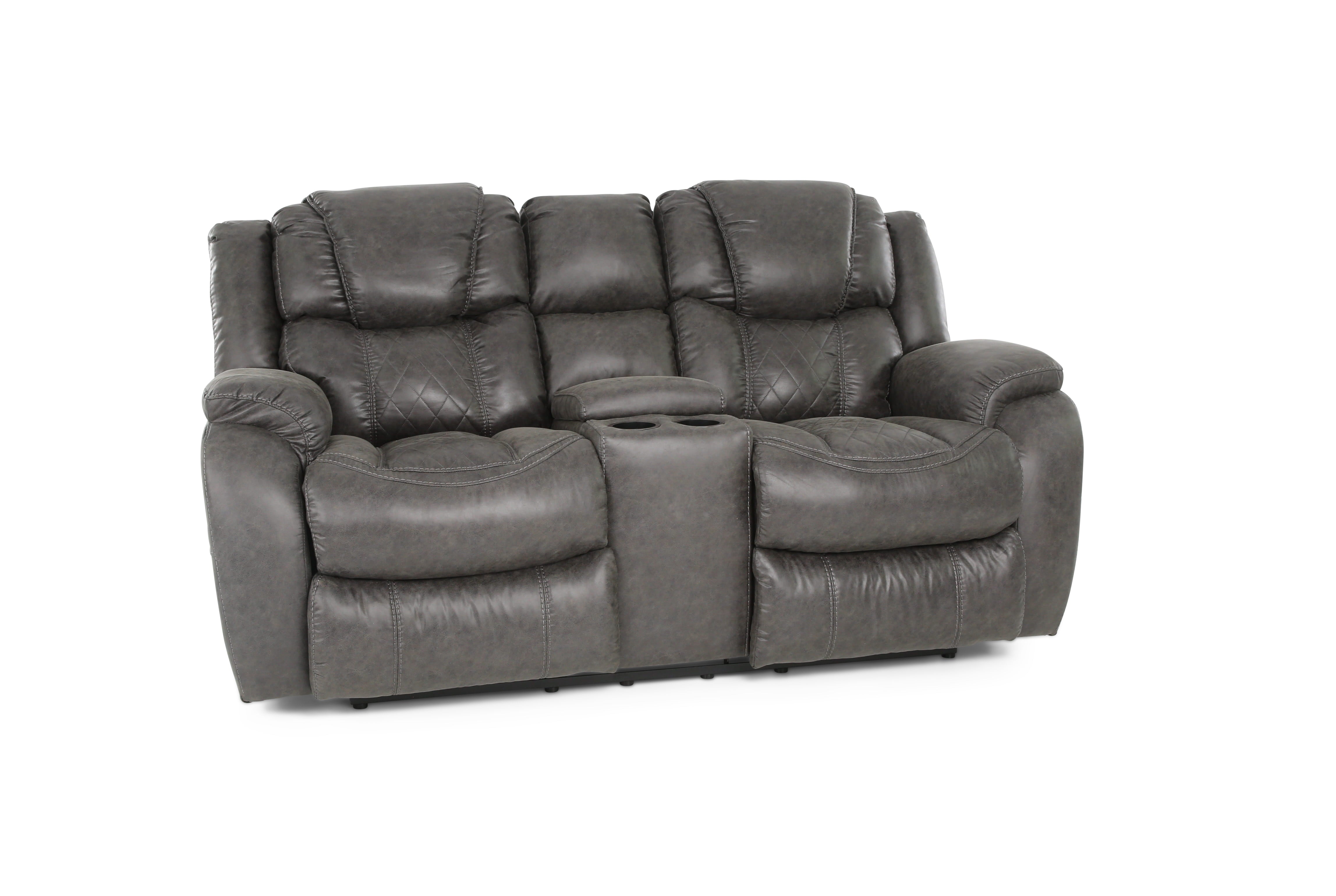 Cason Reclining Loveseat With Console - Steel - Additional View 1