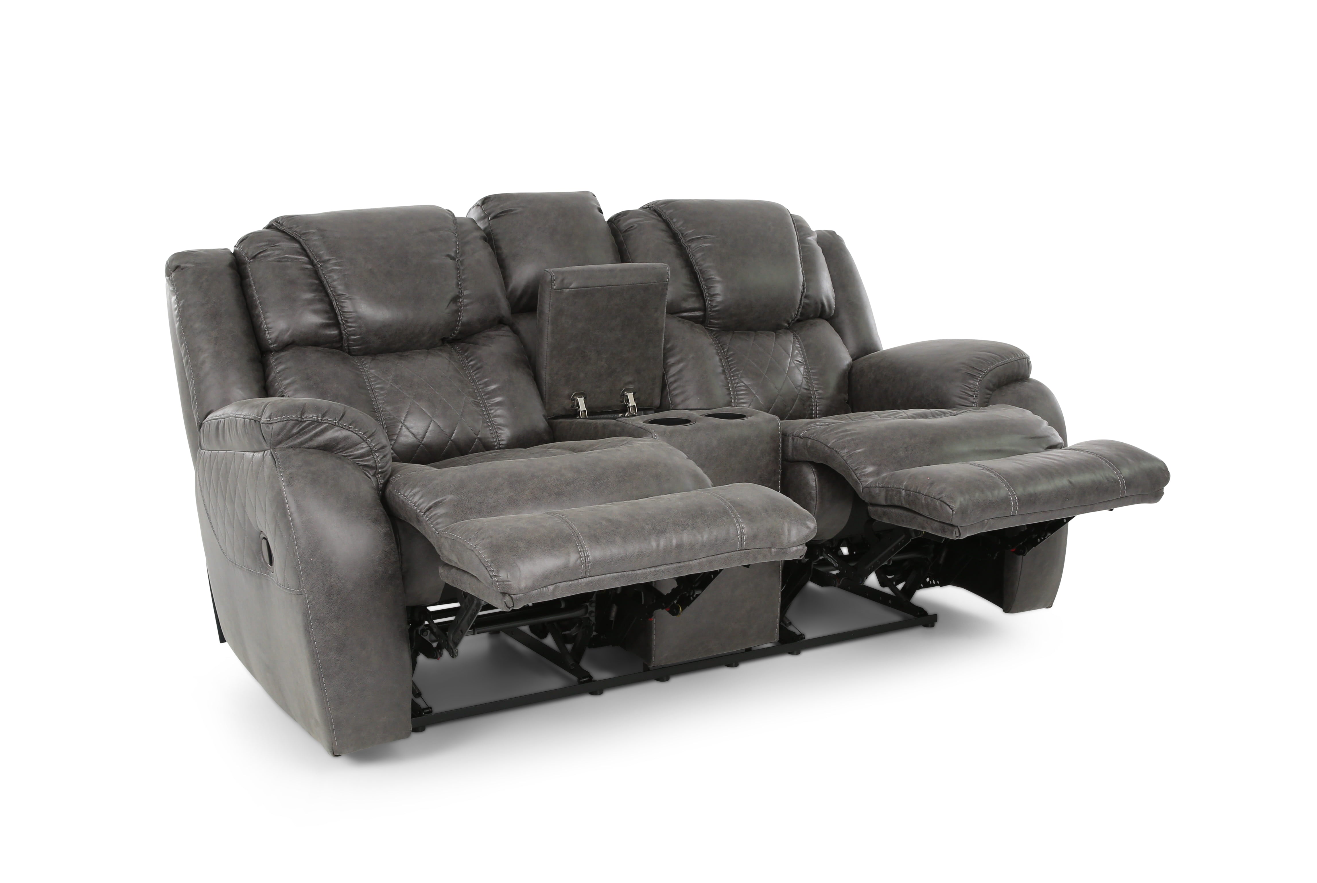 Cason Reclining Loveseat With Console - Steel - Additional View 2