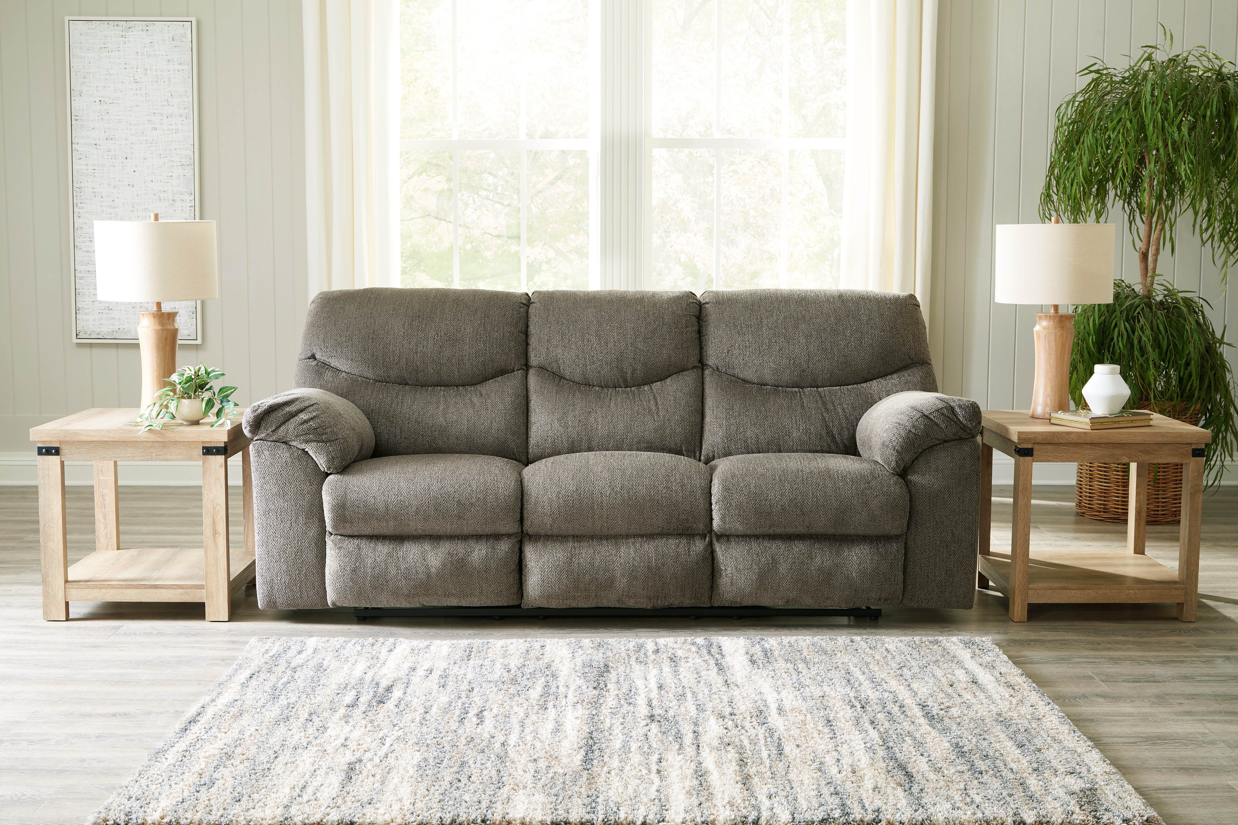 Ashley Furniture - Alphons Reclining Sofa - Beige Fabric - Sofas - Additional View 1