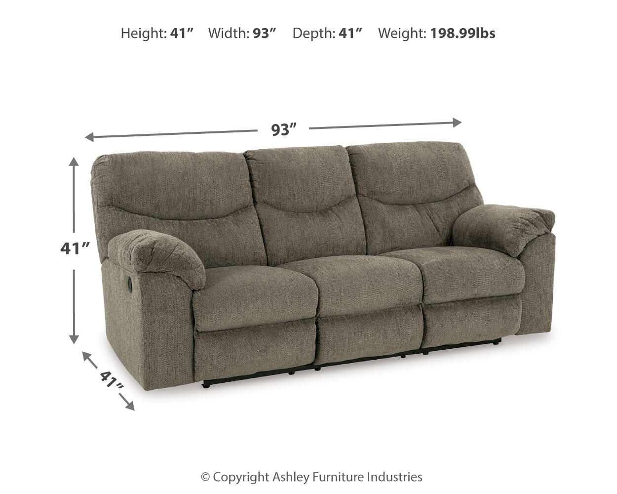 Ashley Furniture - Alphons Reclining Sofa - Beige Fabric - Sofas - Additional View 8