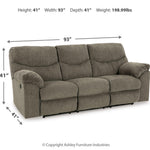 Ashley Furniture - Alphons Reclining Sofa - Beige Fabric - Sofas - Additional View 8