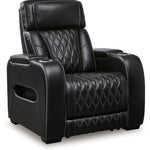 Ashley Furniture - Boyington Power Recliner With Massage, Heat, And Led Lighting - Black - Leather Match - Recliners