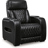 Ashley Furniture - Boyington Power Recliner With Massage, Heat, And Led Lighting - Black - Leather Match - Recliners