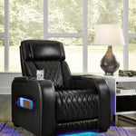 Ashley Furniture - Boyington Power Recliner With Massage, Heat, And Led Lighting - Black - Leather Match - Recliners - Additional View 1