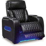 Ashley Furniture - Boyington Power Recliner With Massage, Heat, And Led Lighting - Black - Leather Match - Recliners - Additional View 2