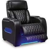 Ashley Furniture - Boyington Power Recliner With Massage, Heat, And Led Lighting - Black - Leather Match - Recliners - Additional View 2