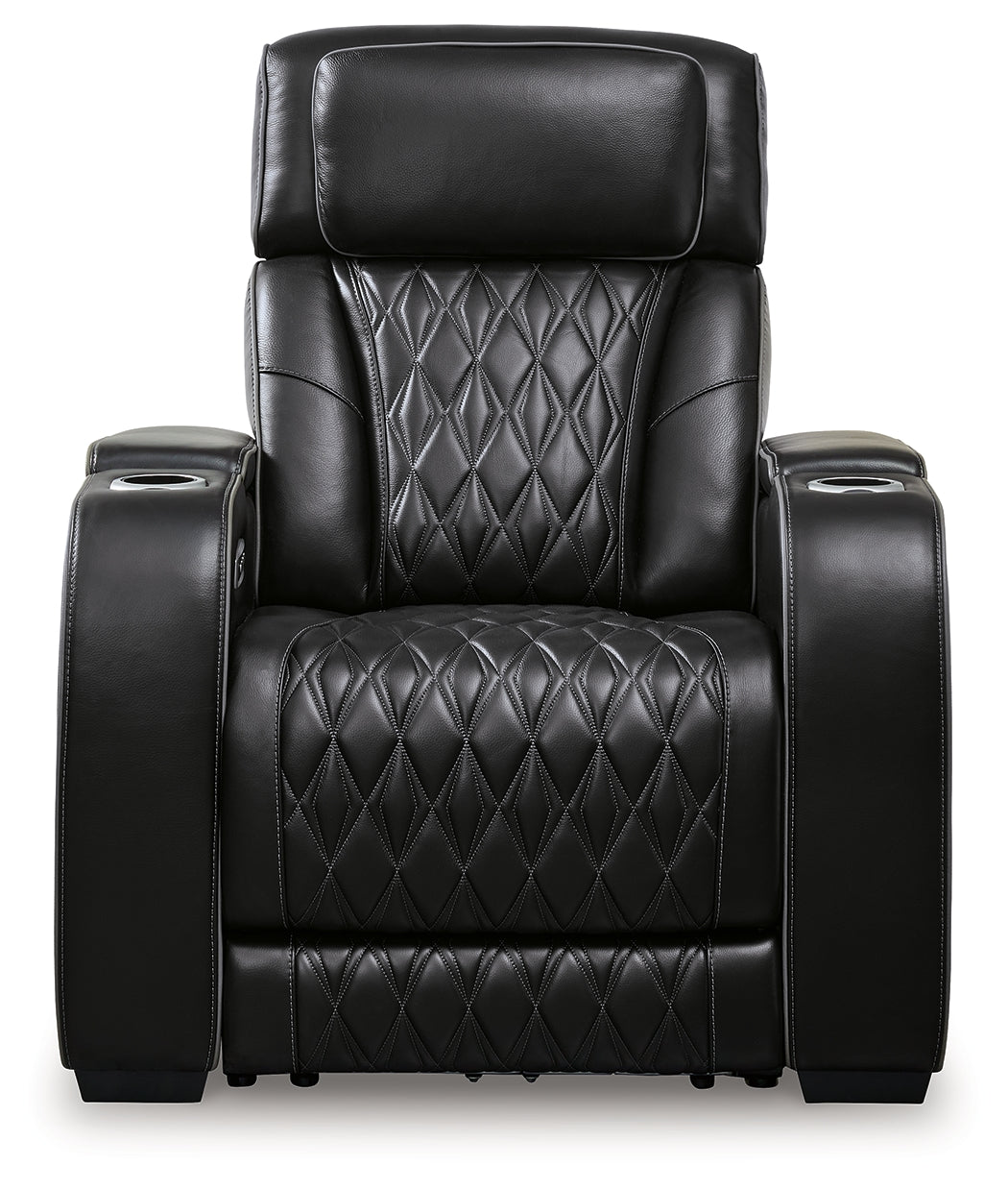 Ashley Furniture - Boyington Power Recliner With Massage, Heat, And Led Lighting - Black - Leather Match - Recliners - Additional View 3