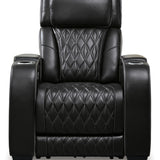 Ashley Furniture - Boyington Power Recliner With Massage, Heat, And Led Lighting - Black - Leather Match - Recliners - Additional View 3