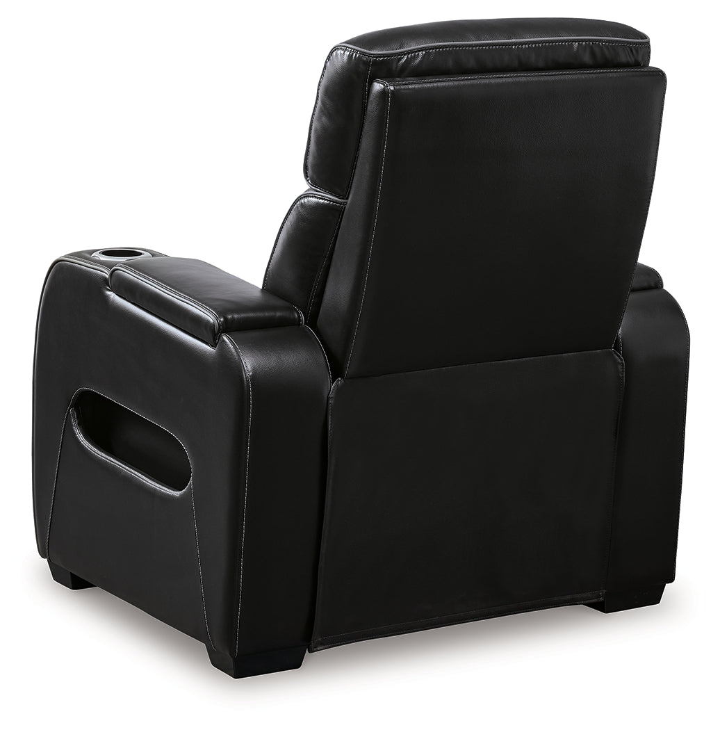 Ashley Furniture - Boyington Power Recliner With Massage, Heat, And Led Lighting - Black - Leather Match - Recliners - Additional View 5