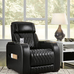 Ashley Furniture - Boyington Power Recliner With Massage, Heat, And Led Lighting - Black - Leather Match - Recliners - Additional View 6