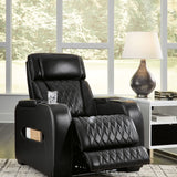 Ashley Furniture - Boyington Power Recliner With Massage, Heat, And Led Lighting - Black - Leather Match - Recliners - Additional View 8