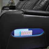 Ashley Furniture - Boyington Power Recliner With Massage, Heat, And Led Lighting - Black - Leather Match - Recliners - Additional View 10