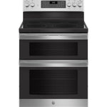 GE STAINLESS ELECTRIC FREE STANDING DOUBLE OVEN CONVECTION RANGE - Pearl Silver|Black - Ranges