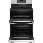 GE STAINLESS ELECTRIC FREE STANDING DOUBLE OVEN CONVECTION RANGE - Pearl Silver|Black - Ranges - Additional View 1