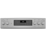 GE STAINLESS ELECTRIC FREE STANDING DOUBLE OVEN CONVECTION RANGE - Pearl Silver|Black - Ranges - Additional View 3