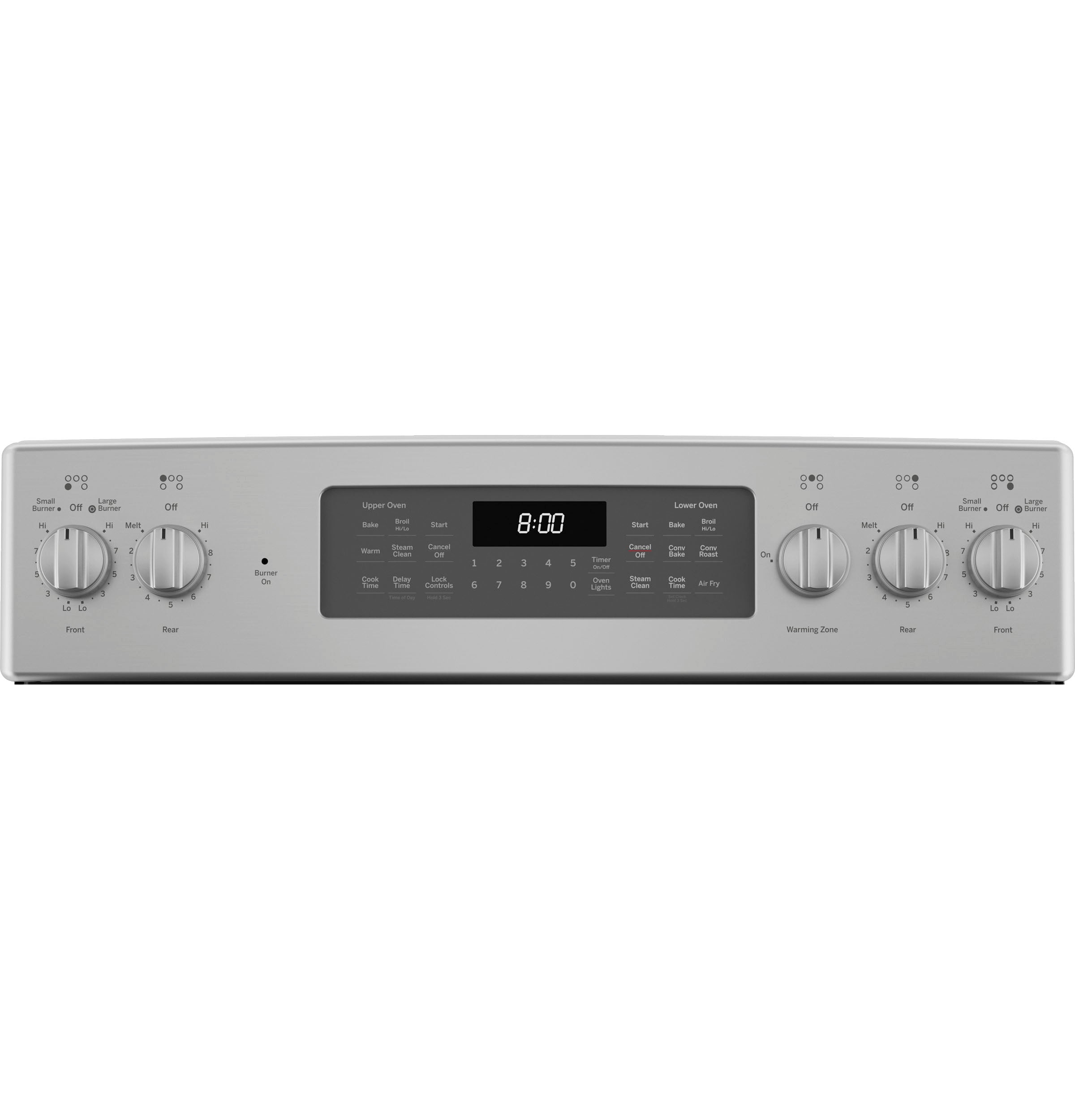 GE STAINLESS ELECTRIC FREE STANDING DOUBLE OVEN CONVECTION RANGE - Pearl Silver|Black - Ranges - Additional View 3