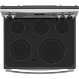 GE STAINLESS ELECTRIC FREE STANDING DOUBLE OVEN CONVECTION RANGE - Pearl Silver|Black - Ranges - Additional View 4