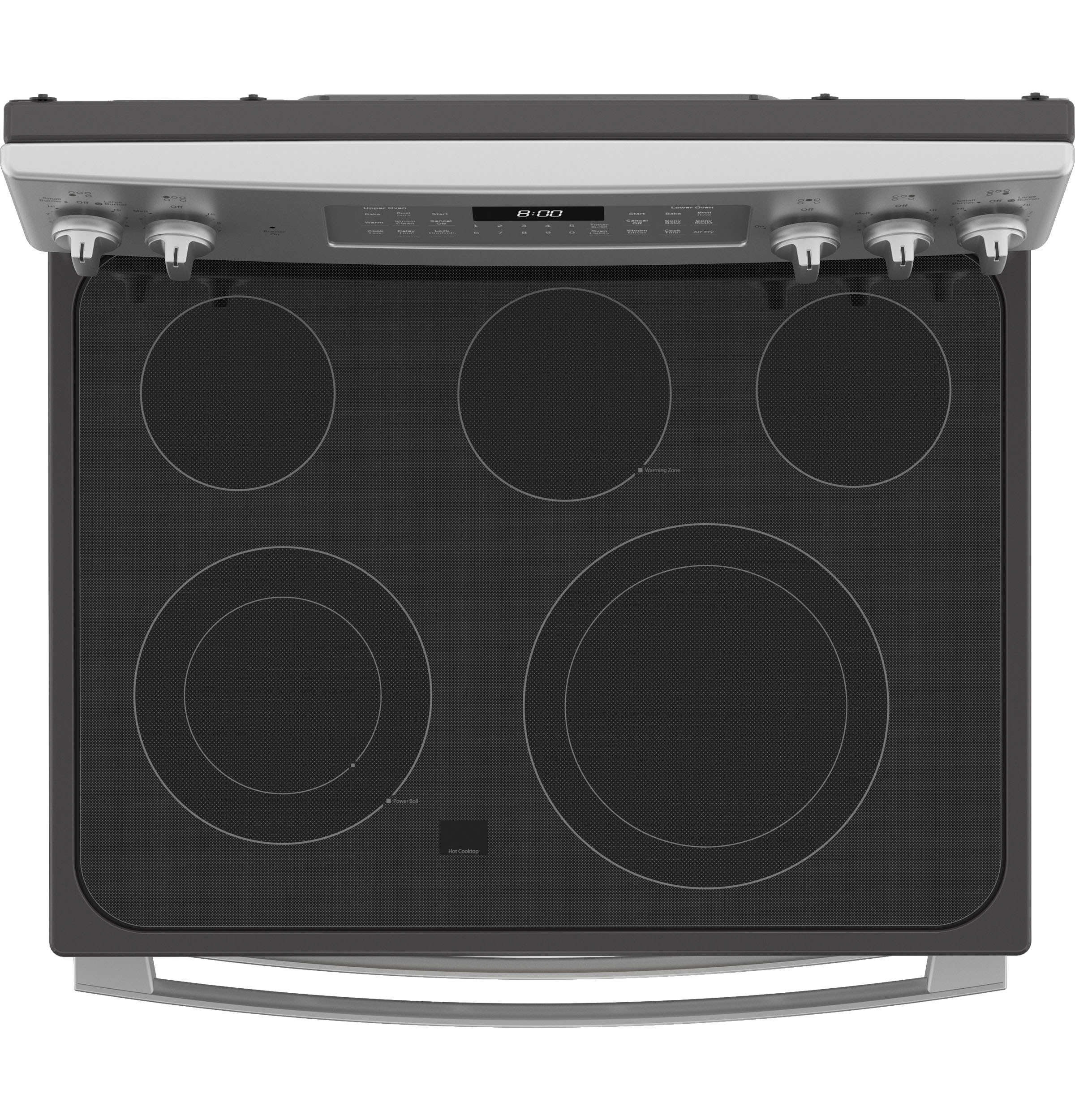 GE STAINLESS ELECTRIC FREE STANDING DOUBLE OVEN CONVECTION RANGE - Pearl Silver|Black - Ranges - Additional View 4