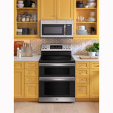 GE STAINLESS ELECTRIC FREE STANDING DOUBLE OVEN CONVECTION RANGE - Pearl Silver|Black - Ranges - Additional View 5