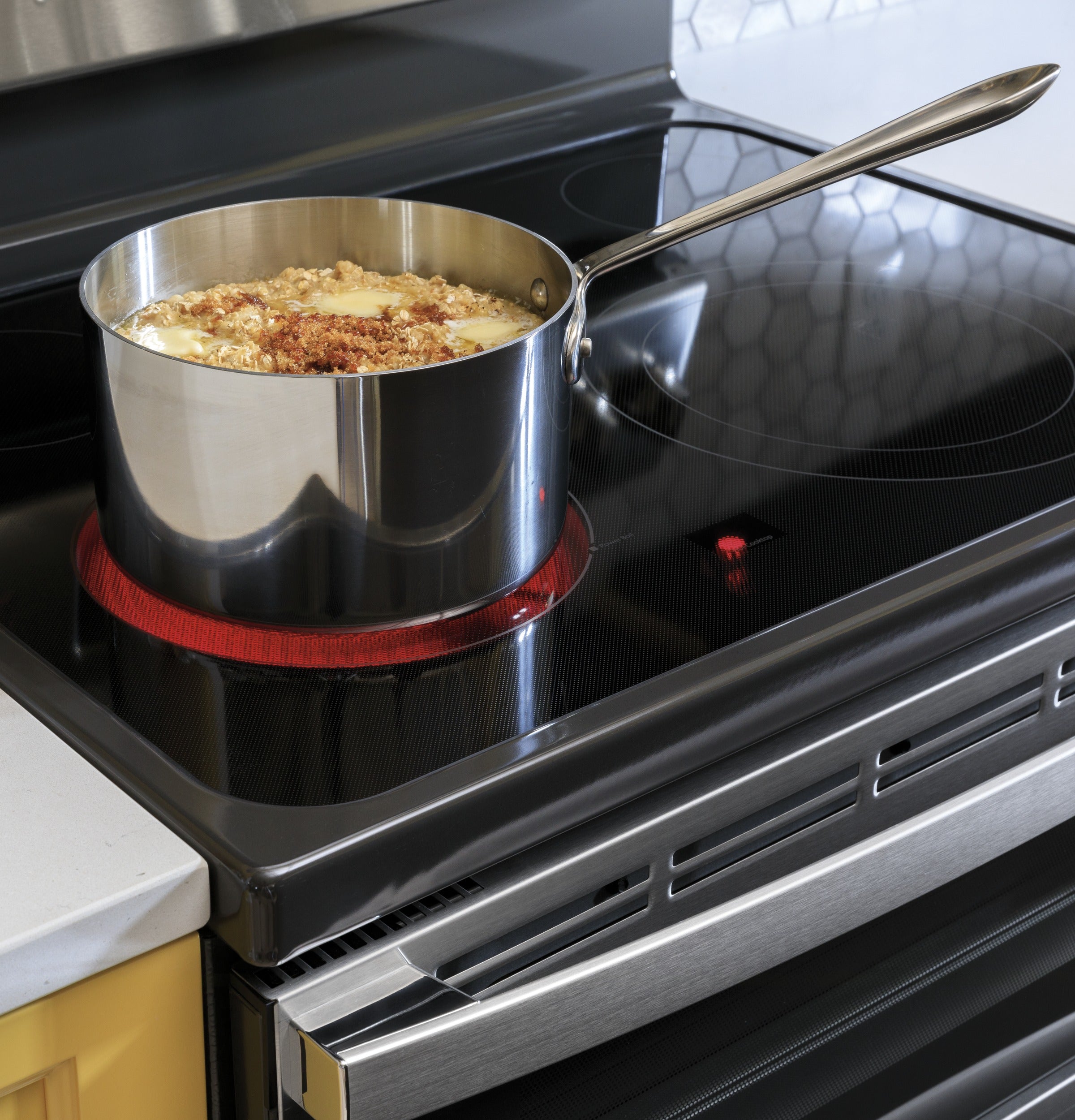 GE STAINLESS ELECTRIC FREE STANDING DOUBLE OVEN CONVECTION RANGE - Pearl Silver|Black - Ranges - Additional View 9