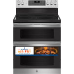 GE STAINLESS ELECTRIC FREE STANDING DOUBLE OVEN CONVECTION RANGE - Pearl Silver|Black - Ranges - Additional View 18