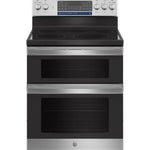GE STAINLESS ELECTRIC FREE STANDING DOUBLE OVEN CONVECTION RANGE - Pearl Silver|Black - Ranges - Additional View 19
