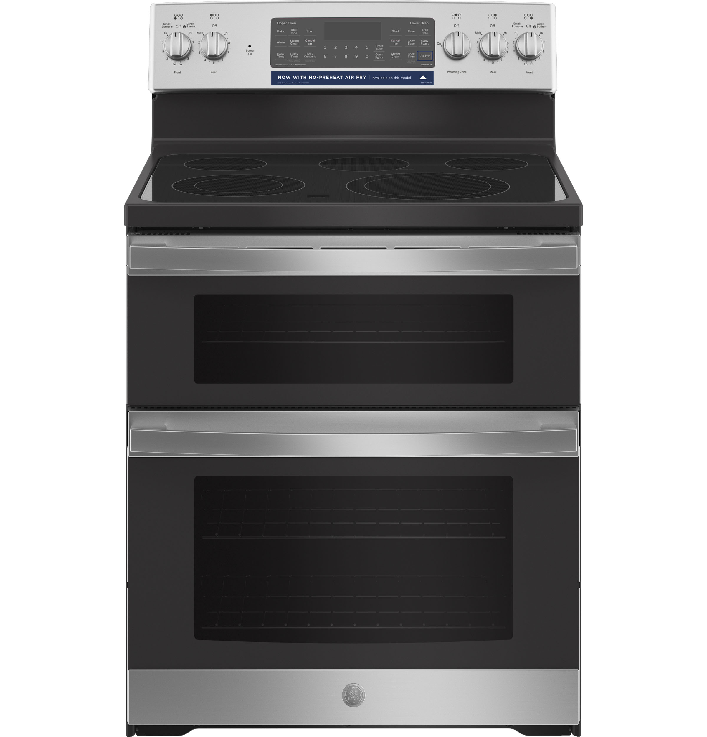 GE STAINLESS ELECTRIC FREE STANDING DOUBLE OVEN CONVECTION RANGE - Pearl Silver|Black - Ranges - Additional View 19