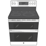 GE STAINLESS ELECTRIC FREE STANDING DOUBLE OVEN CONVECTION RANGE - Pearl Silver|Black - Ranges - Additional View 21