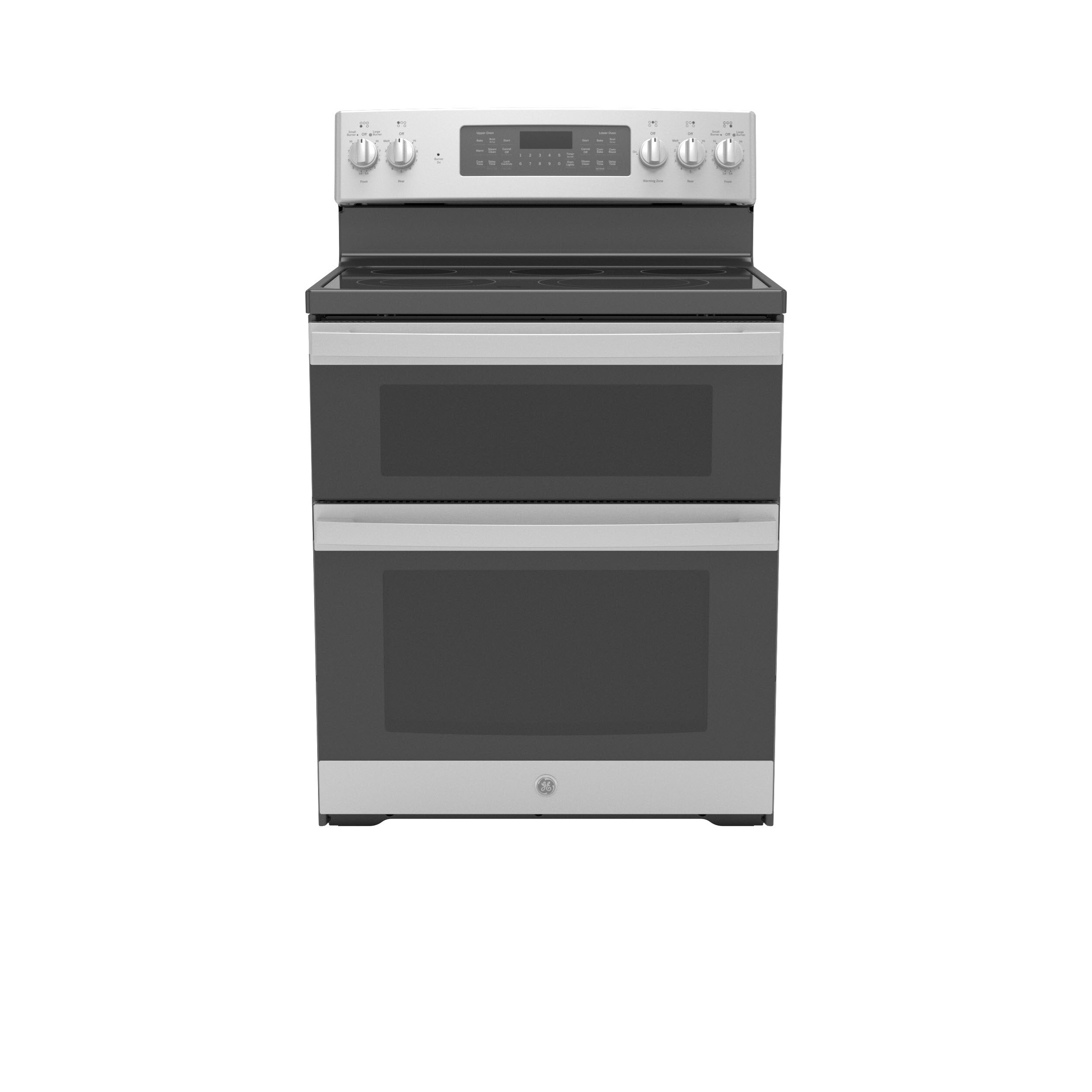 GE STAINLESS ELECTRIC FREE STANDING DOUBLE OVEN CONVECTION RANGE - Pearl Silver|Black - Ranges - Additional View 22