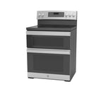 GE STAINLESS ELECTRIC FREE STANDING DOUBLE OVEN CONVECTION RANGE - Pearl Silver|Black - Ranges - Additional View 23