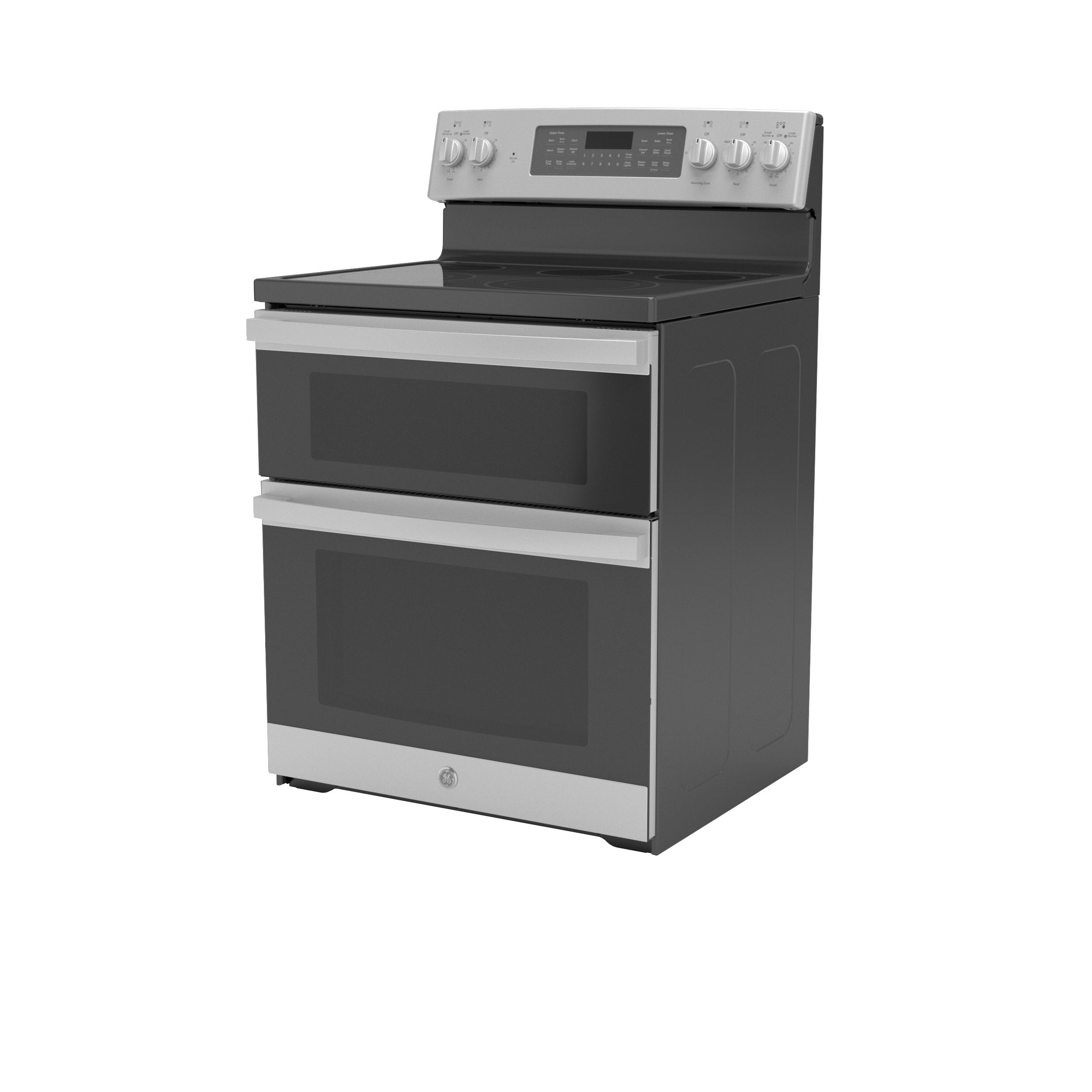 GE STAINLESS ELECTRIC FREE STANDING DOUBLE OVEN CONVECTION RANGE - Pearl Silver|Black - Ranges - Additional View 24
