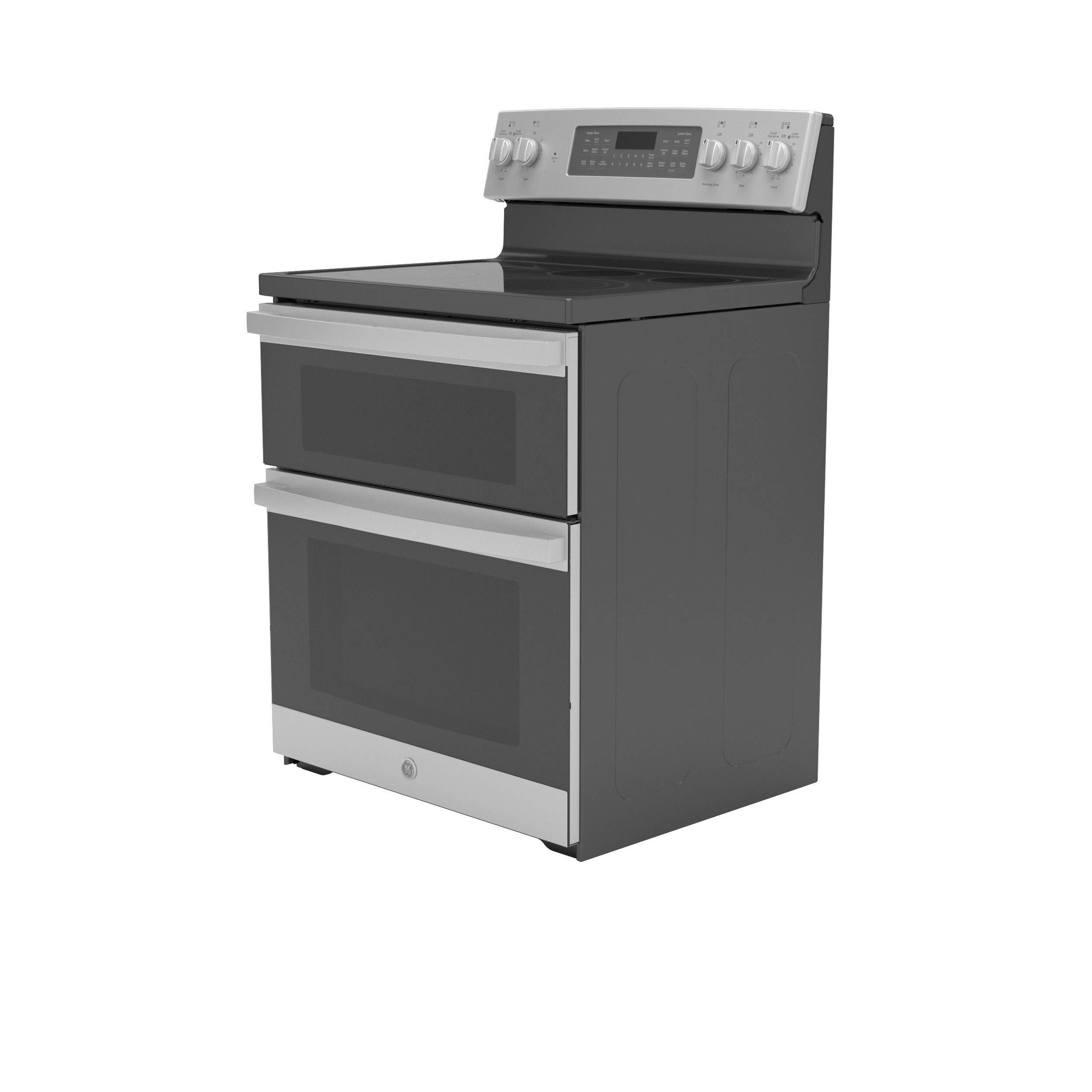 GE STAINLESS ELECTRIC FREE STANDING DOUBLE OVEN CONVECTION RANGE - Pearl Silver|Black - Ranges - Additional View 25