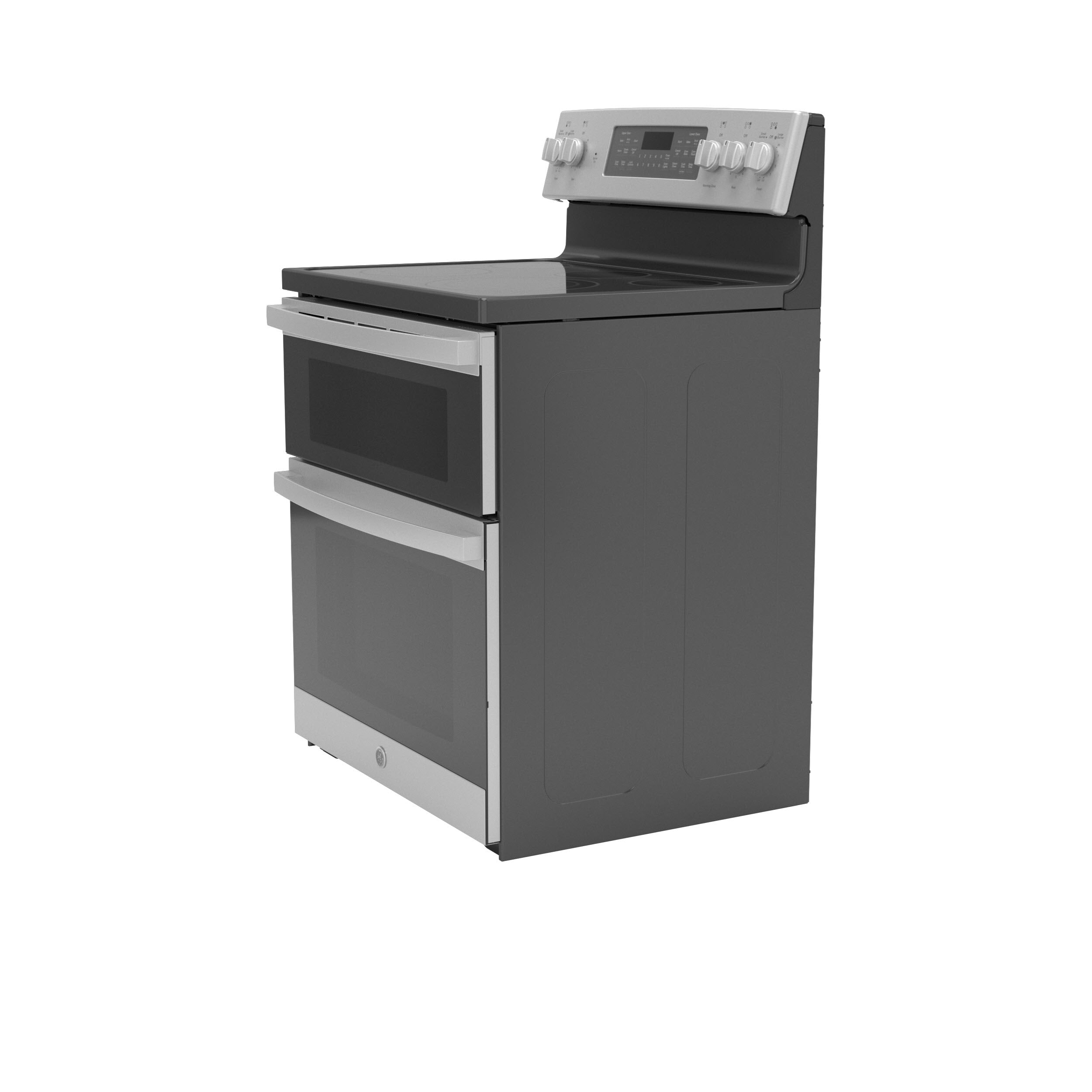 GE STAINLESS ELECTRIC FREE STANDING DOUBLE OVEN CONVECTION RANGE - Pearl Silver|Black - Ranges - Additional View 26