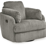 Ashley Furniture - TIE-BREAKER FOG SWIVEL GLIDER RECLINER - Dark Gray Fabric - Recliners