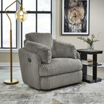 Ashley Furniture - TIE-BREAKER FOG SWIVEL GLIDER RECLINER - Dark Gray Fabric - Recliners - Additional View 1