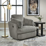 Ashley Furniture - TIE-BREAKER FOG SWIVEL GLIDER RECLINER - Dark Gray Fabric - Recliners - Additional View 1