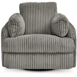 Ashley Furniture - TIE-BREAKER FOG SWIVEL GLIDER RECLINER - Dark Gray Fabric - Recliners - Additional View 3