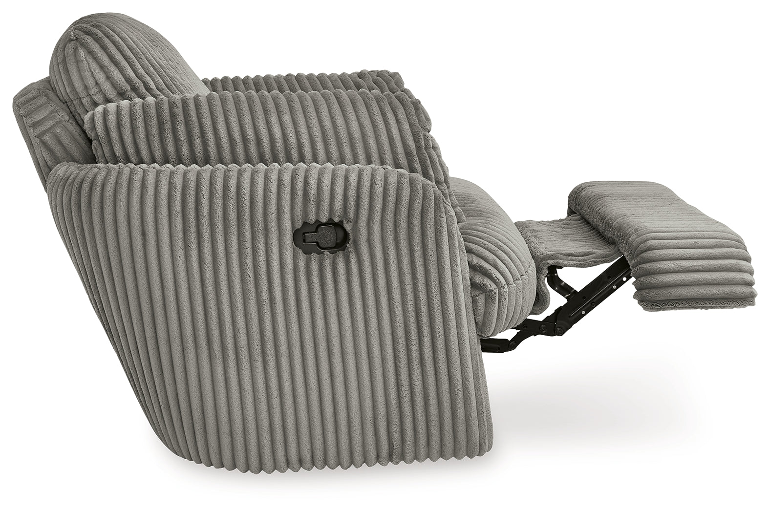 Ashley Furniture - TIE-BREAKER FOG SWIVEL GLIDER RECLINER - Dark Gray Fabric - Recliners - Additional View 5