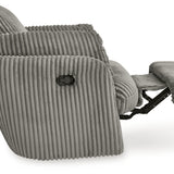 Ashley Furniture - TIE-BREAKER FOG SWIVEL GLIDER RECLINER - Dark Gray Fabric - Recliners - Additional View 5