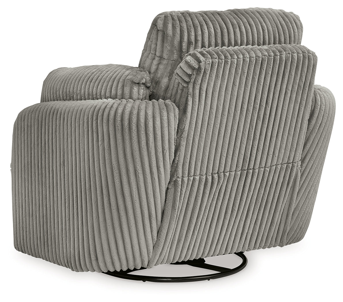 Ashley Furniture - TIE-BREAKER FOG SWIVEL GLIDER RECLINER - Dark Gray Fabric - Recliners - Additional View 6