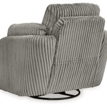 Ashley Furniture - TIE-BREAKER FOG SWIVEL GLIDER RECLINER - Dark Gray Fabric - Recliners - Additional View 6