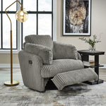 Ashley Furniture - TIE-BREAKER FOG SWIVEL GLIDER RECLINER - Dark Gray Fabric - Recliners - Additional View 8
